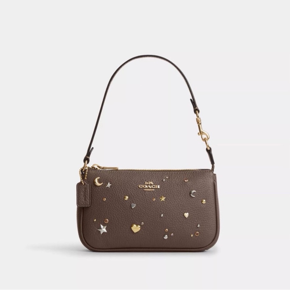 Coach Brown Nolita 19 with Gold Accents